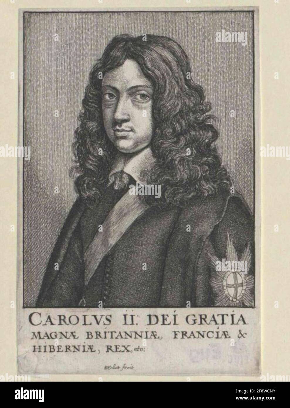 Karl II, re d'Inghilterra Eraser: Hollar, Wenzelattung: A 1640/1650 Foto Stock