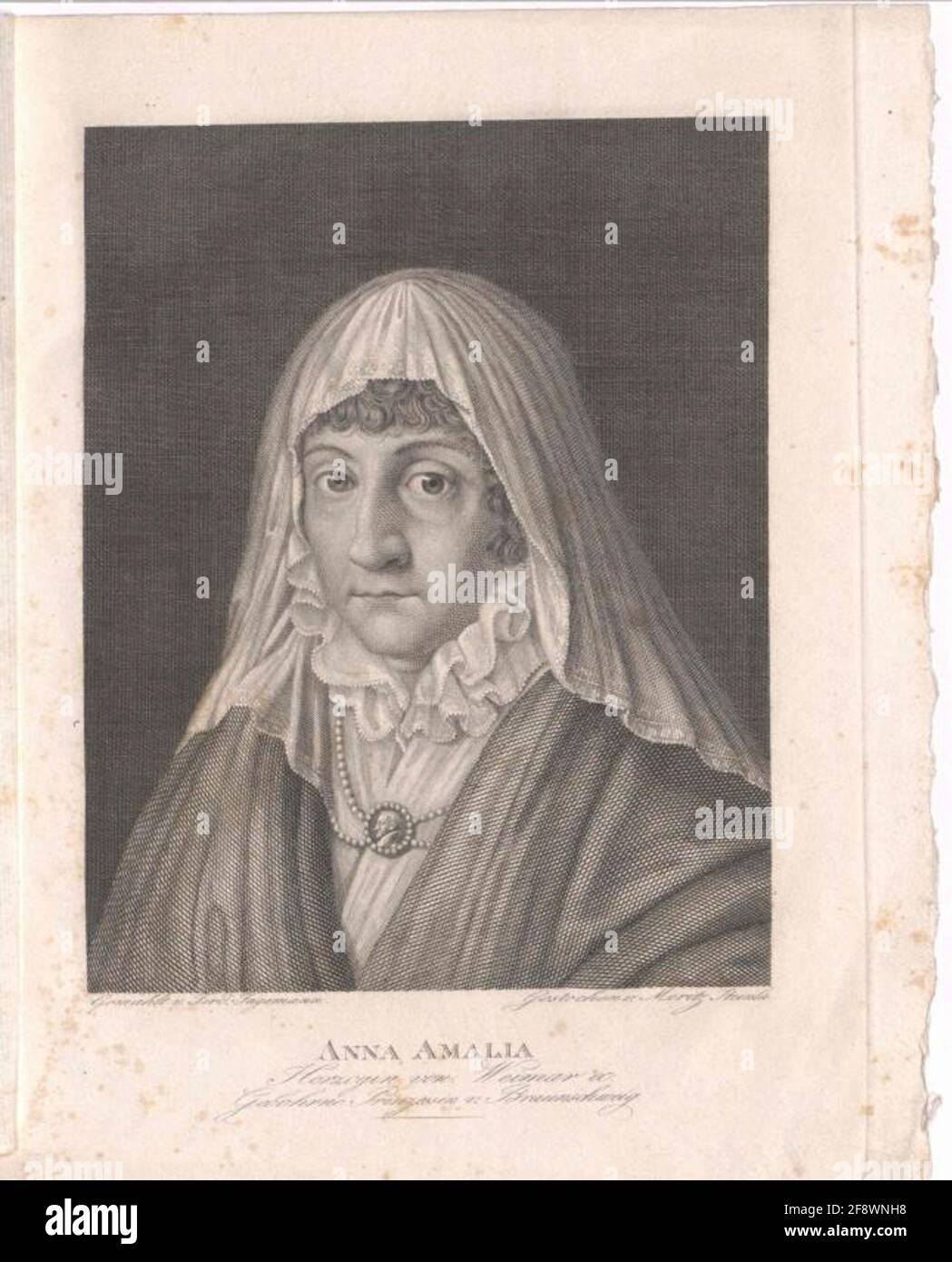 Anna Amalia, Duchessa di Braunschweig-Wolfenbüttel Pittori: Jagemann, Ferdinandstecher: Steinla, Moritz Foto Stock