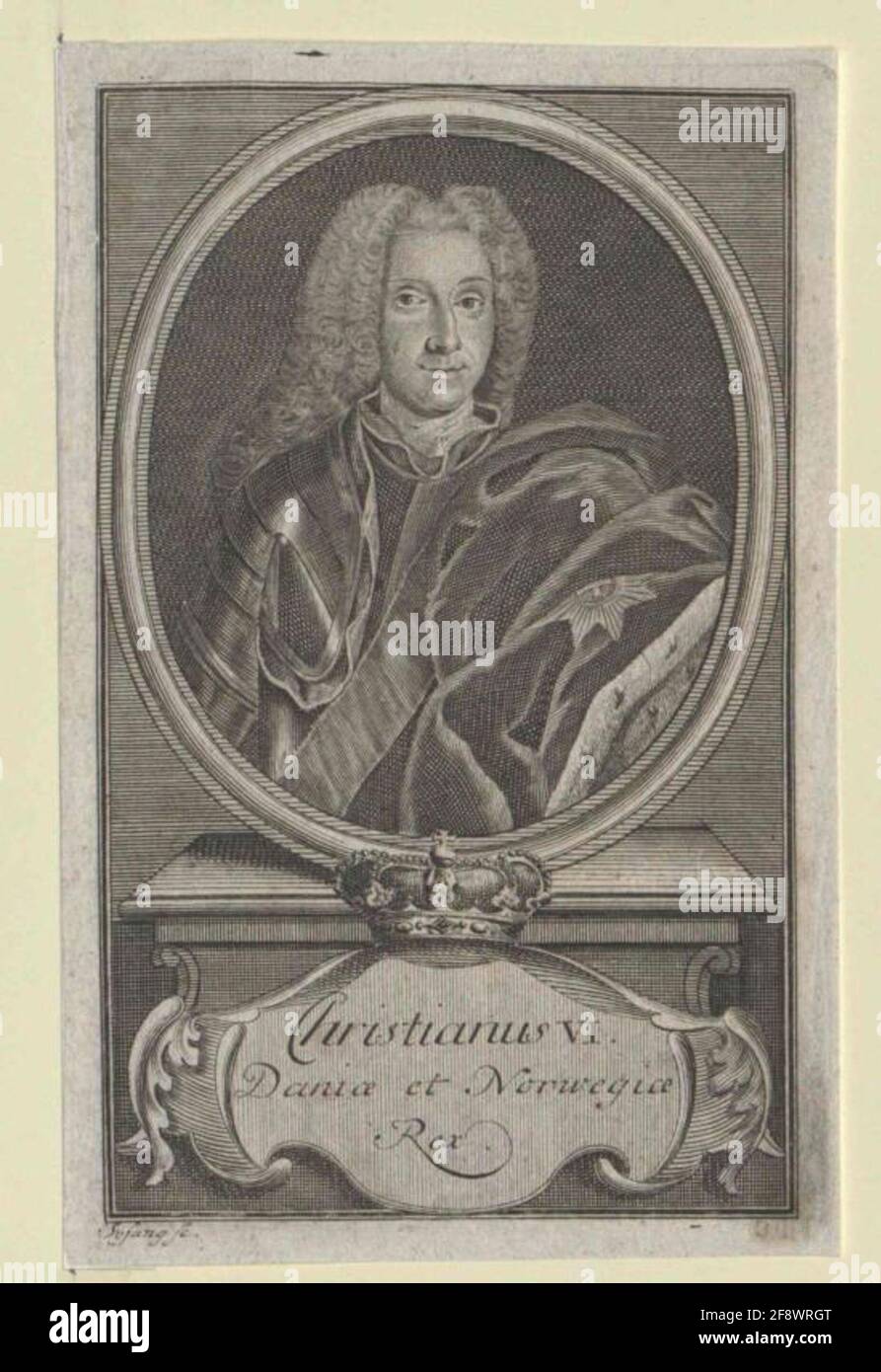 Christian VI., Re di Danimarca Stecher: Sysang, Johann Christophdation: 1718/1746 Foto Stock