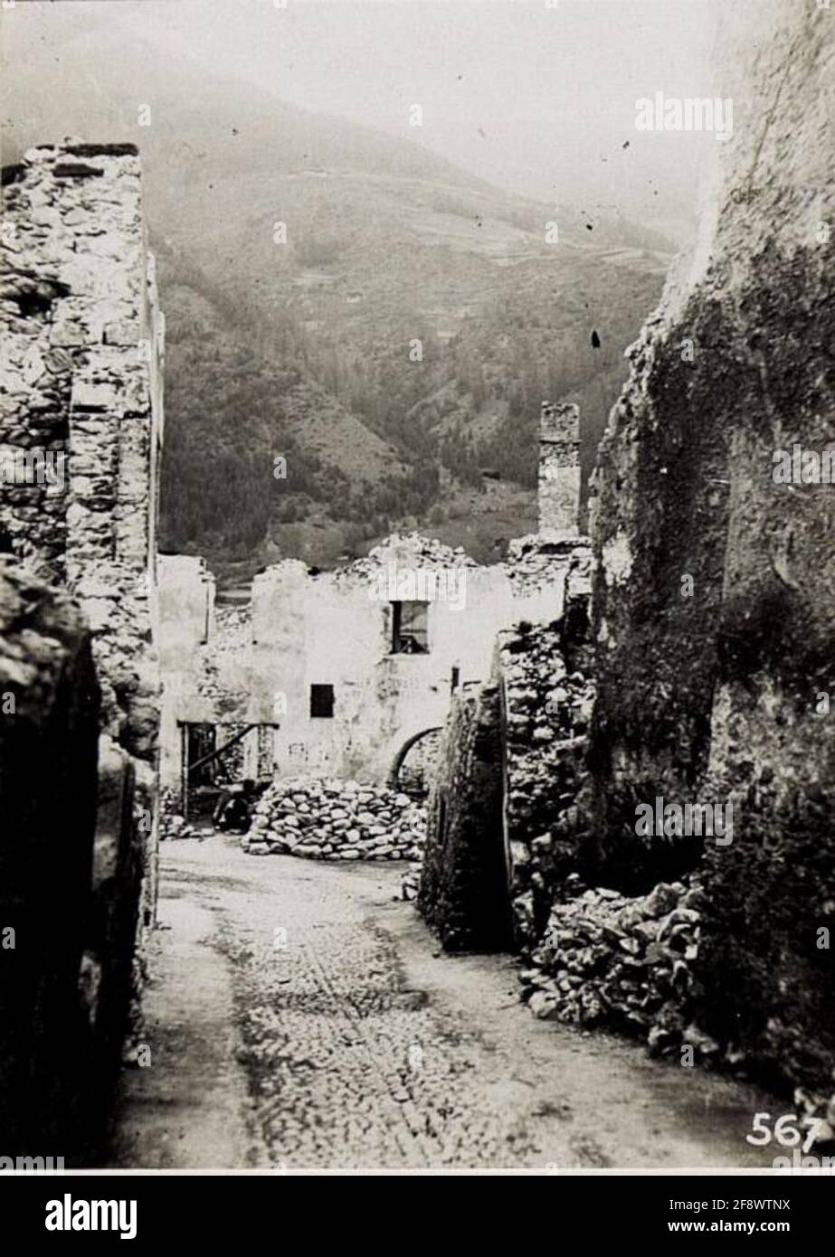 Dimaro, bruciato nel settembre 1915. . Foto Stock