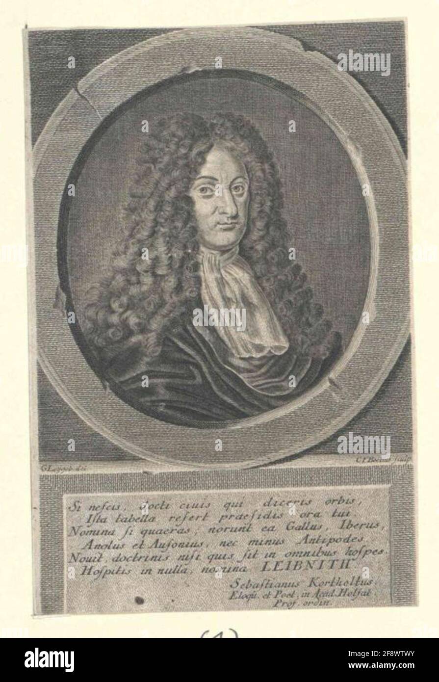 Leibniz, Gottfried Wilhelm Freiherr von Publiker: Breitkopf, Bernhard Christophistner: Leygebess, Godfriedstecher: Boëtius, Christian Friedrichverlagsort: Leipzig Foto Stock