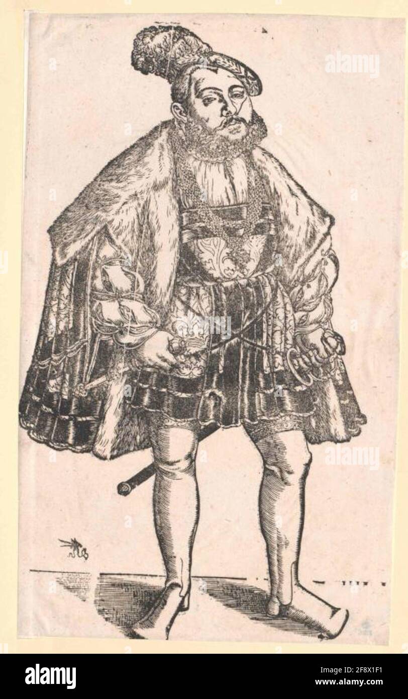 Johann Friedrich i, Elettore di Sassonia Stecher: Cranach, Lucas (il giovane) Foto Stock