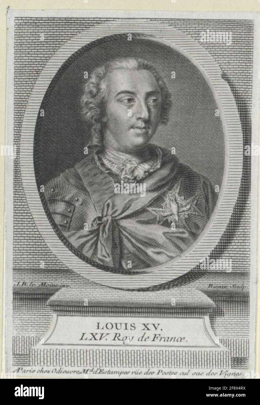 Ludwig XV, re di Francia Stecher: Basan, Pierre-FrançoisDation: 1738/1797 Foto Stock
