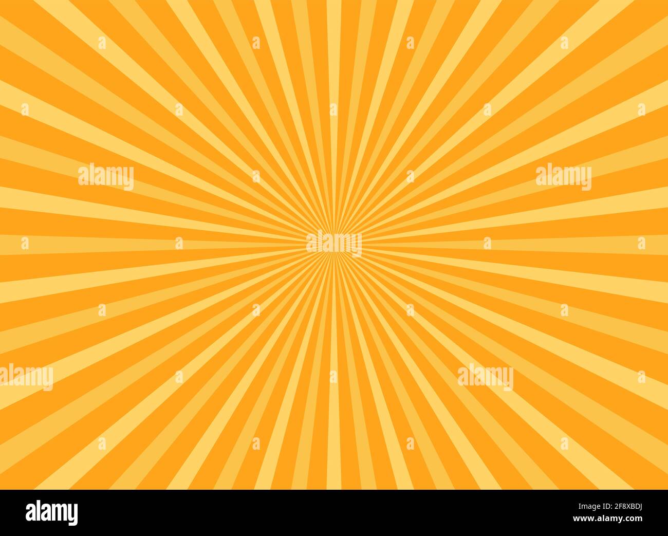 Luce del sole sfondo astratto. Colore arancione sfondo burst. Illustrazione vettoriale. Fascio di sole raggio Sunburst pattern sfondo. Sfondo retro luminoso. Illustrazione Vettoriale