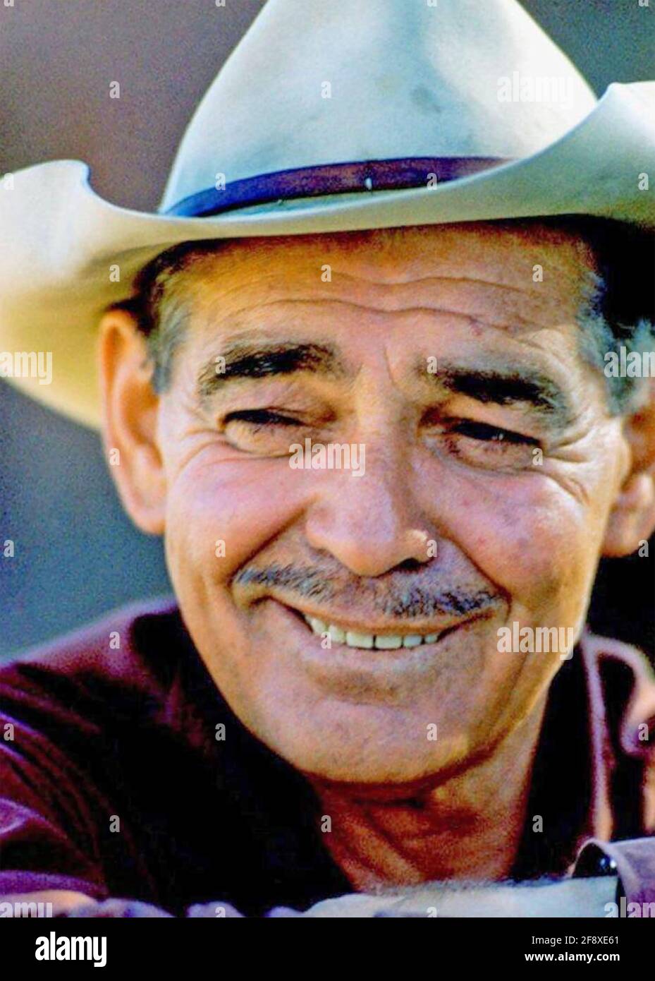 CLARK GABLE (1901-1960) attore cinematografico americano nel 1961 durante le riprese I misfits Foto Stock