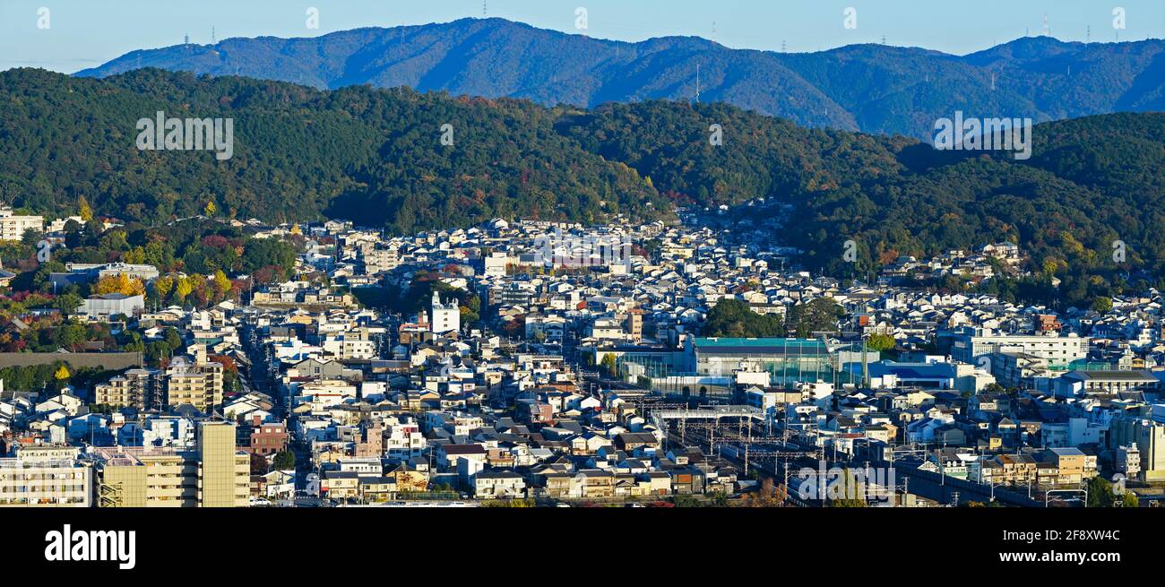 Vista della città di Kyoto dalla Torre di Kyoto, Giappone Foto Stock
