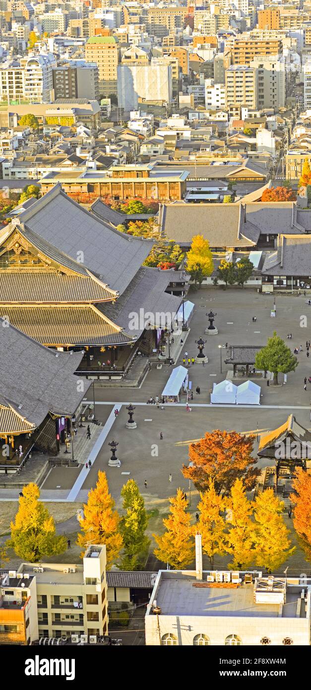 Vista della città di Kyoto dalla Torre di Kyoto, Giappone Foto Stock