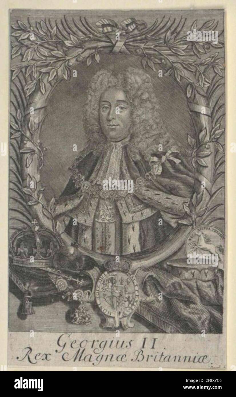 Georg II, re d'Inghilterra, Elettore di Hannover Stecher: Busch, Georg Paul Foto Stock
