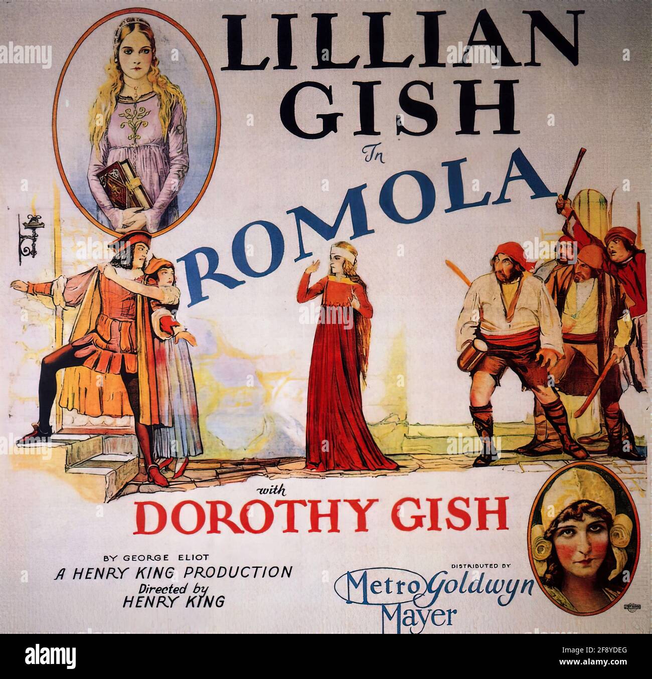 Un poster di film d'epoca per Romola con Lillian Gish Foto Stock