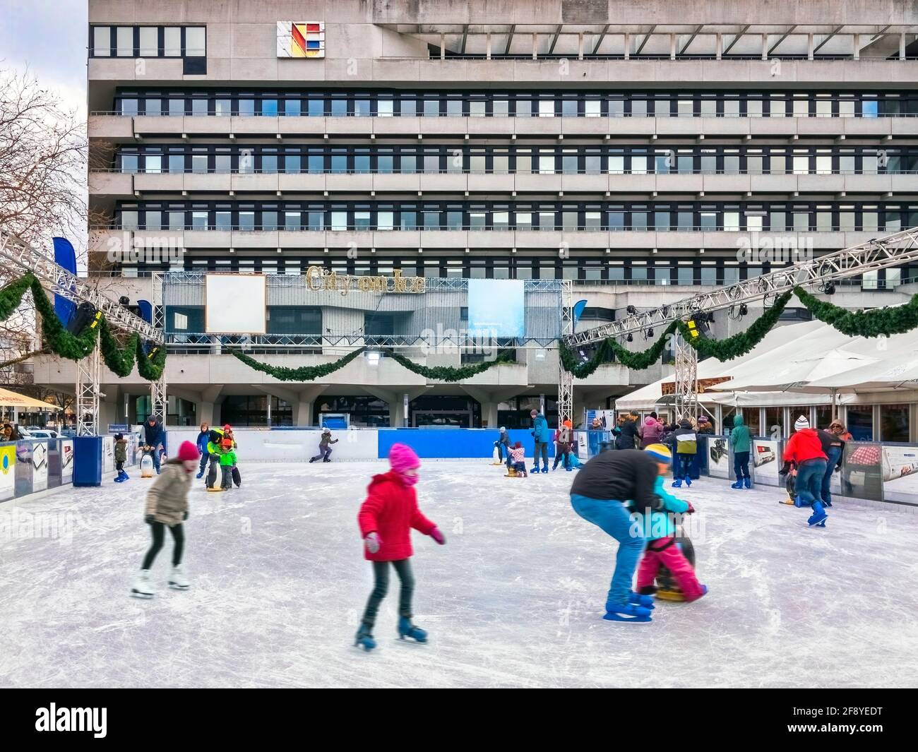 Città sul ghiaccio, evento di Natale, Pforzheim, Baden Württemberg, Germania Foto Stock