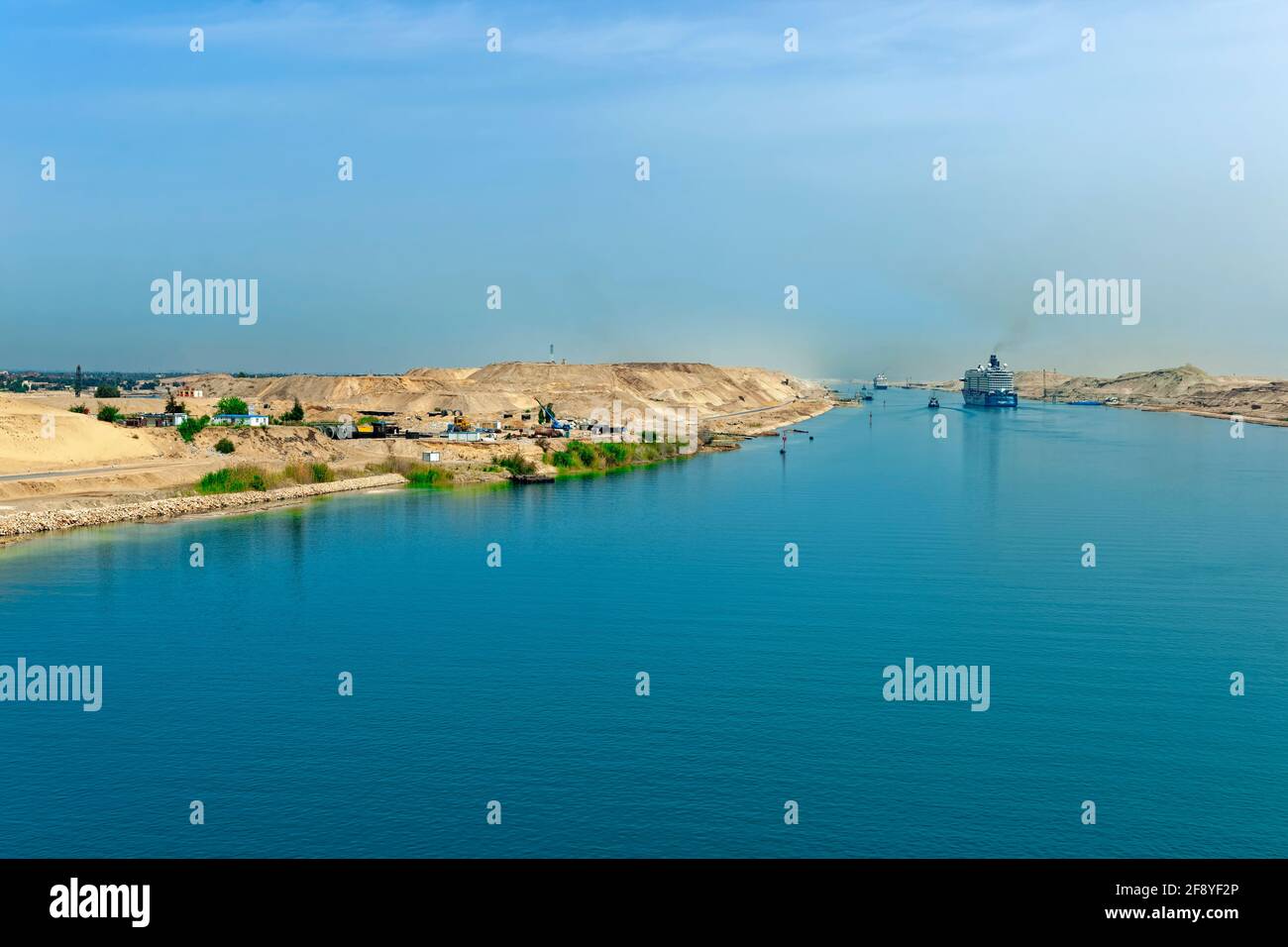 Canale Di Suez, Passaggio Canale Di Suez, Egitto Foto Stock
