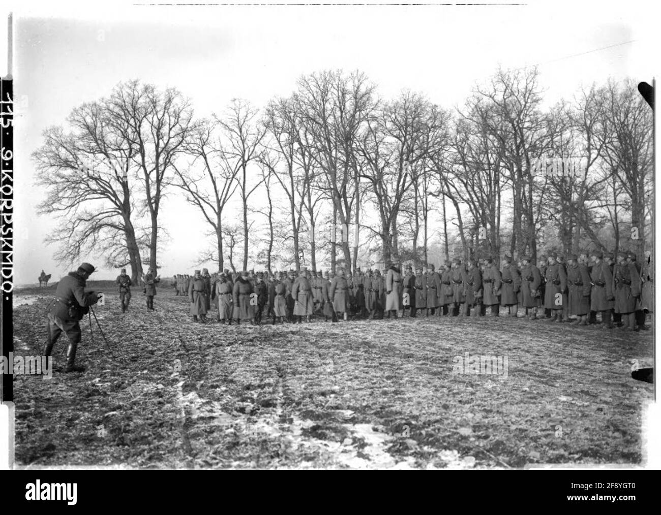 Ispezione del Reggimento fanteria 40 da parte del nostro erede apparente; probabilmente Nowy Knierut, Galizia; fotografo: 9. Kortskommando. Foto Stock
