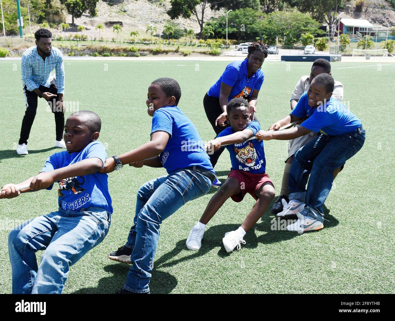 Barbados Scuola primaria Concorso atletico Foto Stock