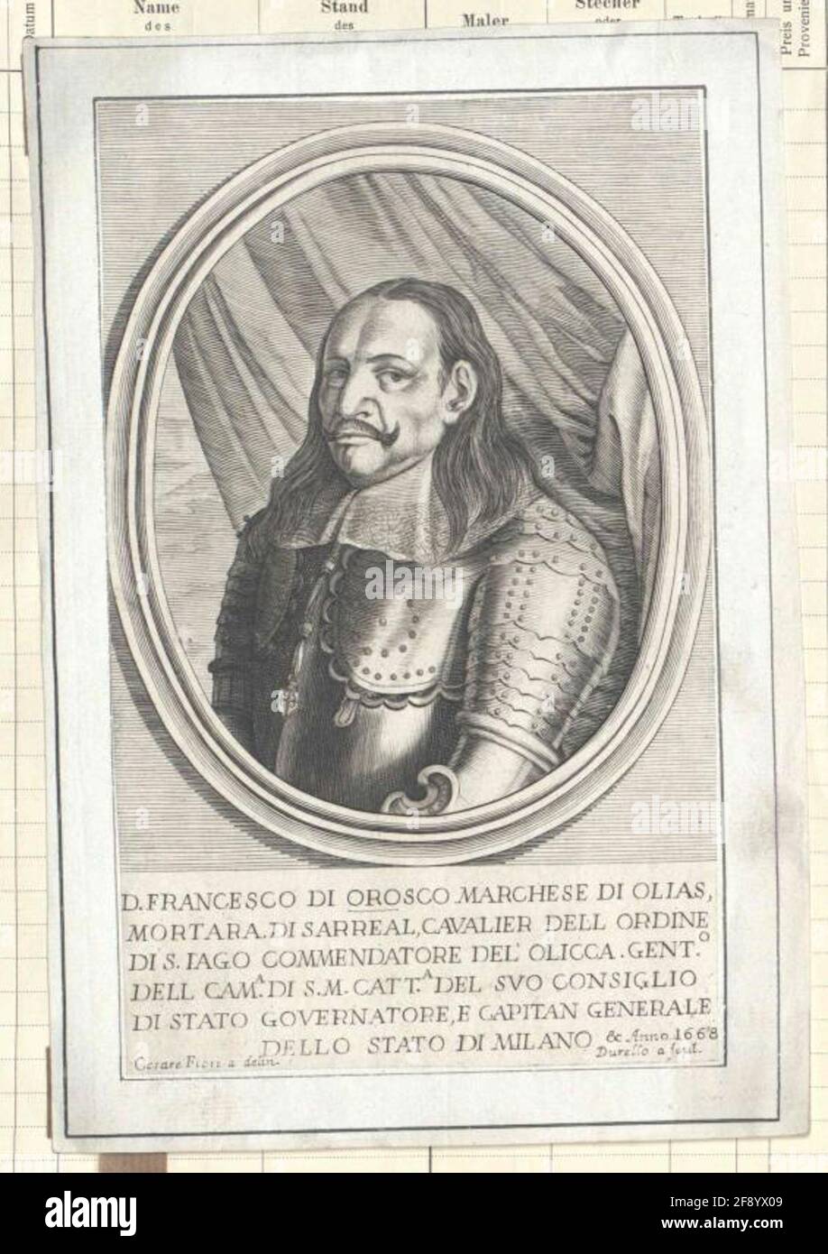 Orozco e Rivera, Francisco de. Foto Stock