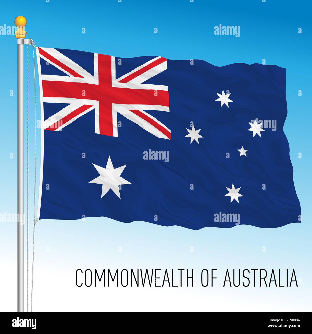 Australia bandiera nazionale ufficiale, oceania, illustratore vettoriale Illustrazione Vettoriale