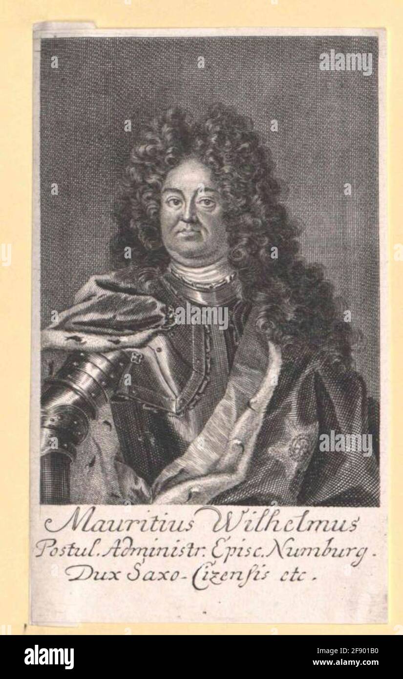 Moritz Wilhelm, Duca di Sassonia-Zeitz Stecher: Bernigeroth, Martin Foto Stock