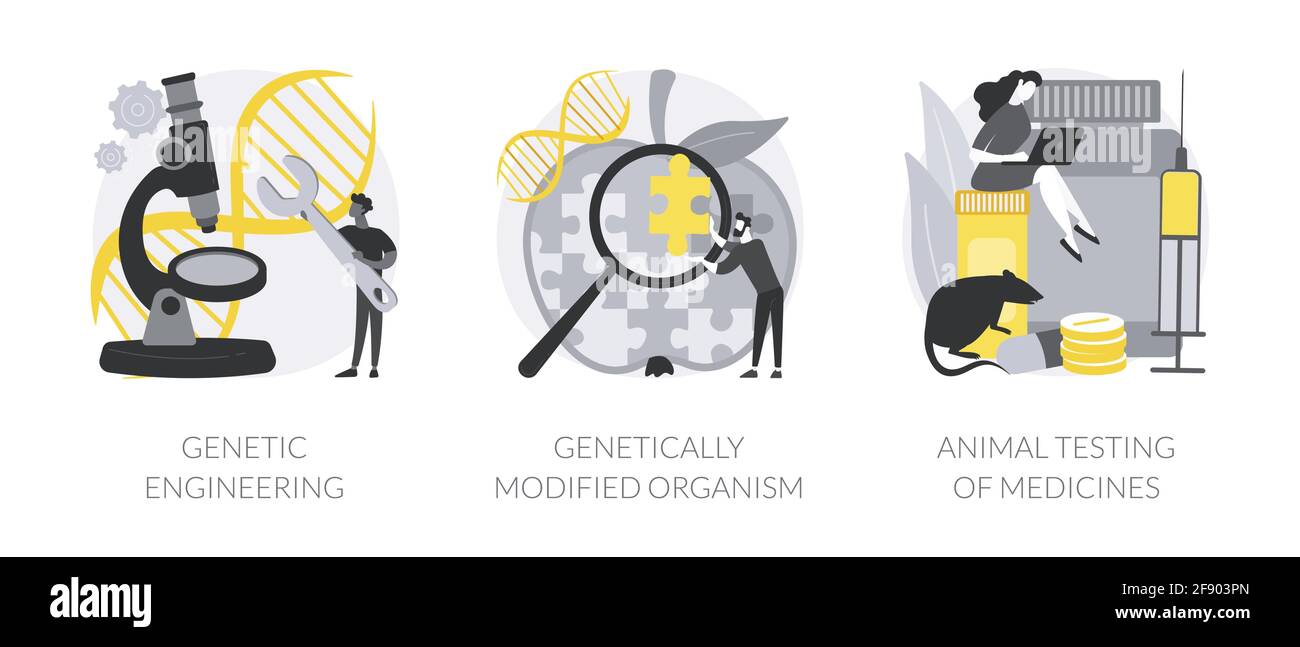 Illustrazioni vettoriali del concetto astratto di biotecnologia. Illustrazione Vettoriale