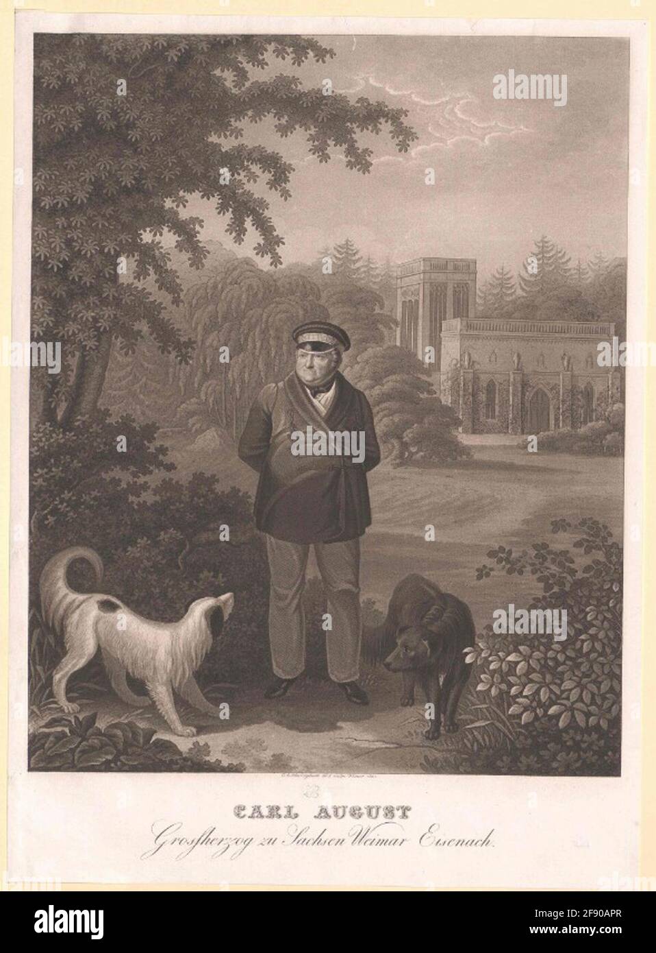 Karl August, Duca di Sassonia-Weimar-Eisenach disegnatore: Handybirth, Carl Augustradierer: Schwerdeburth, Carl August-Factic quarto posto: Weimar Foto Stock