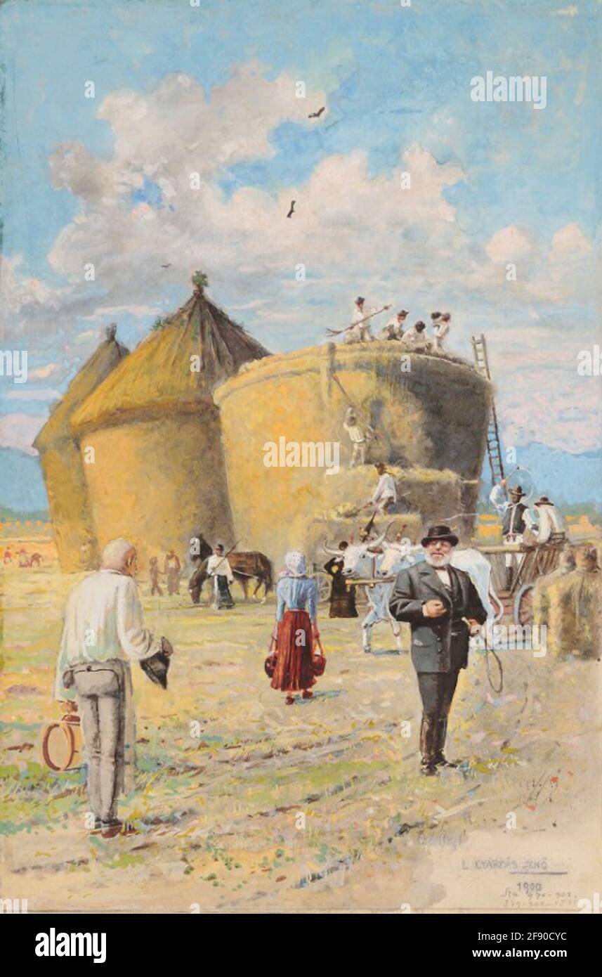 Soldati mentre bevono e discutono litografia dell'imperatore Francesco Giuseppe i dall'Austria (1830-1916). Firmato 'EH Franz 1843'. Foto Stock