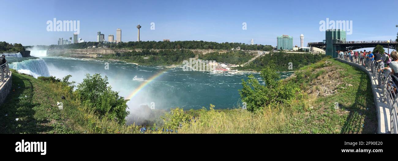 Paesaggio con la famosa cascata delle Cascate del Niagara, New York state, Stati Uniti Foto Stock
