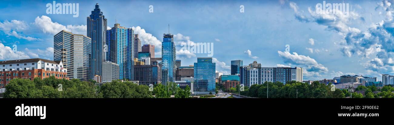Skyline di Atlanta con grattacieli, Georgia, Stati Uniti Foto Stock