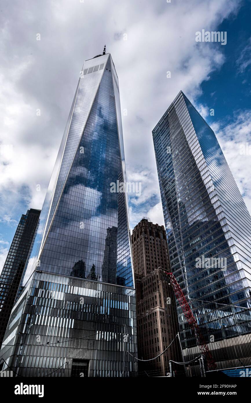 Il One World Trade Center è l'edificio principale della Complesso ricostruito del World Trade Center a Lower Manhattan Foto Stock