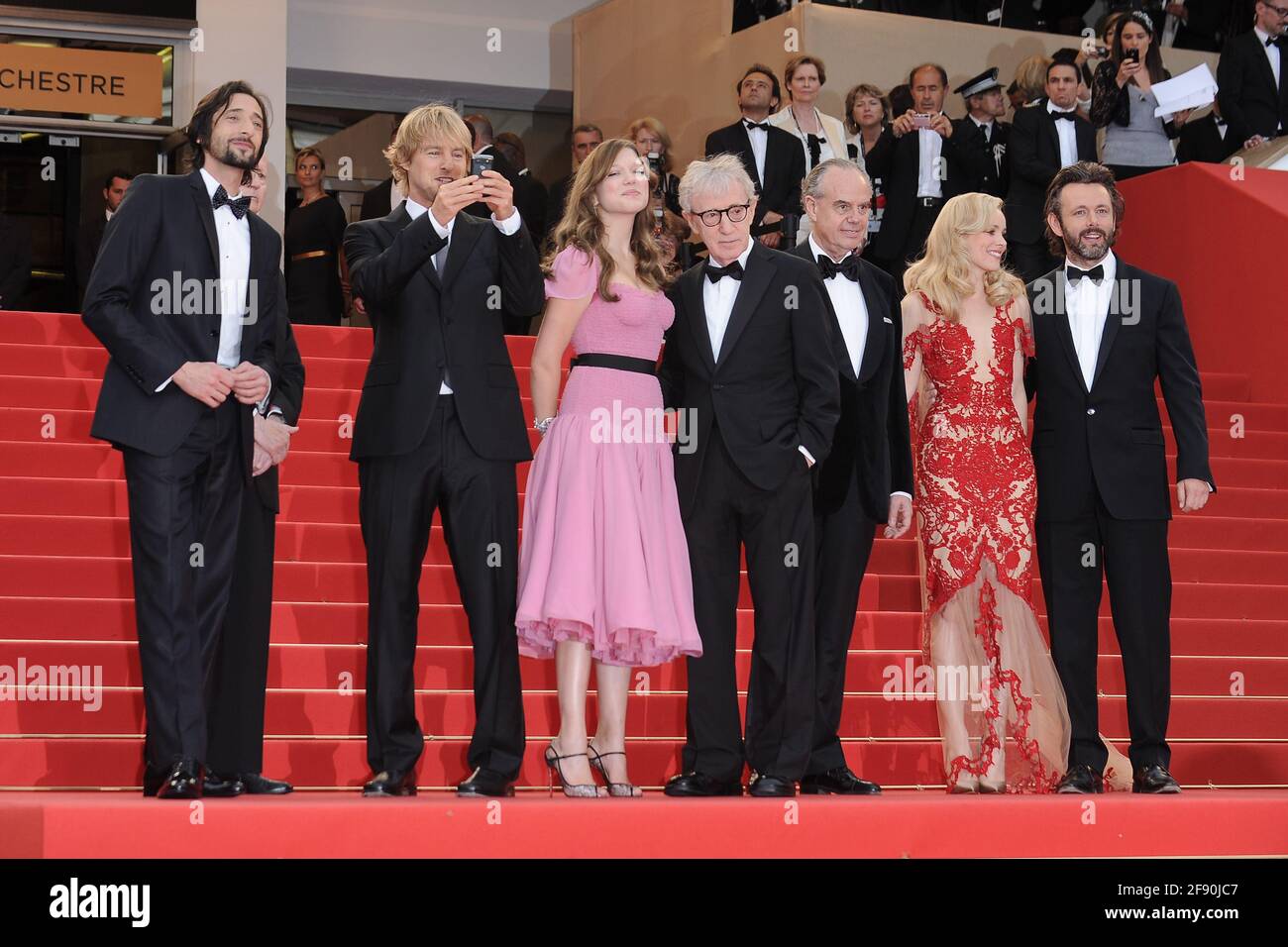 Cannes, Francia. 11 maggio 2011 apertura del red carpet e del film Premiere Midnight a Parigi durante il 64esimo Festival di Cannes Foto Stock