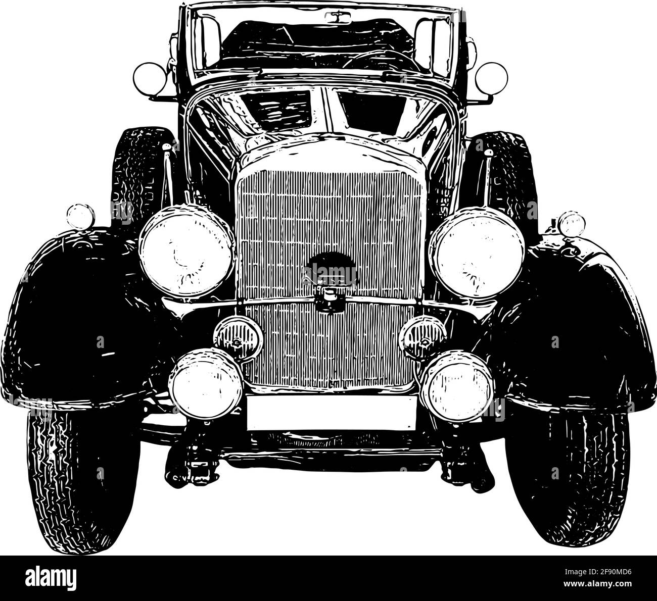 Illustrazione vettoriale di un'automobile in stile anni '30 Illustrazione Vettoriale