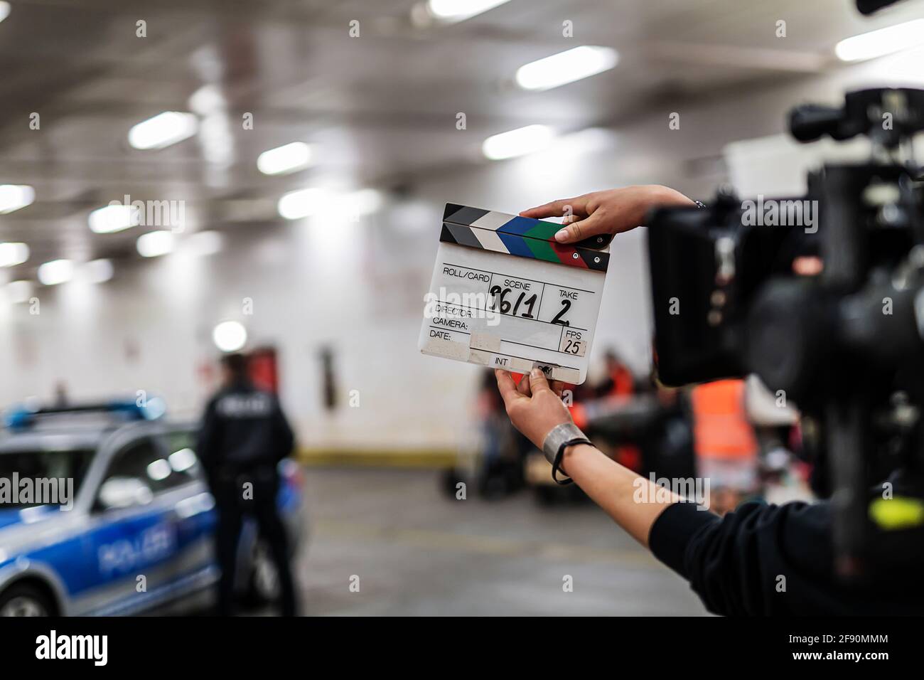 All'inizio dello scatto arriva il lembo prima di ciascuno scena Foto Stock