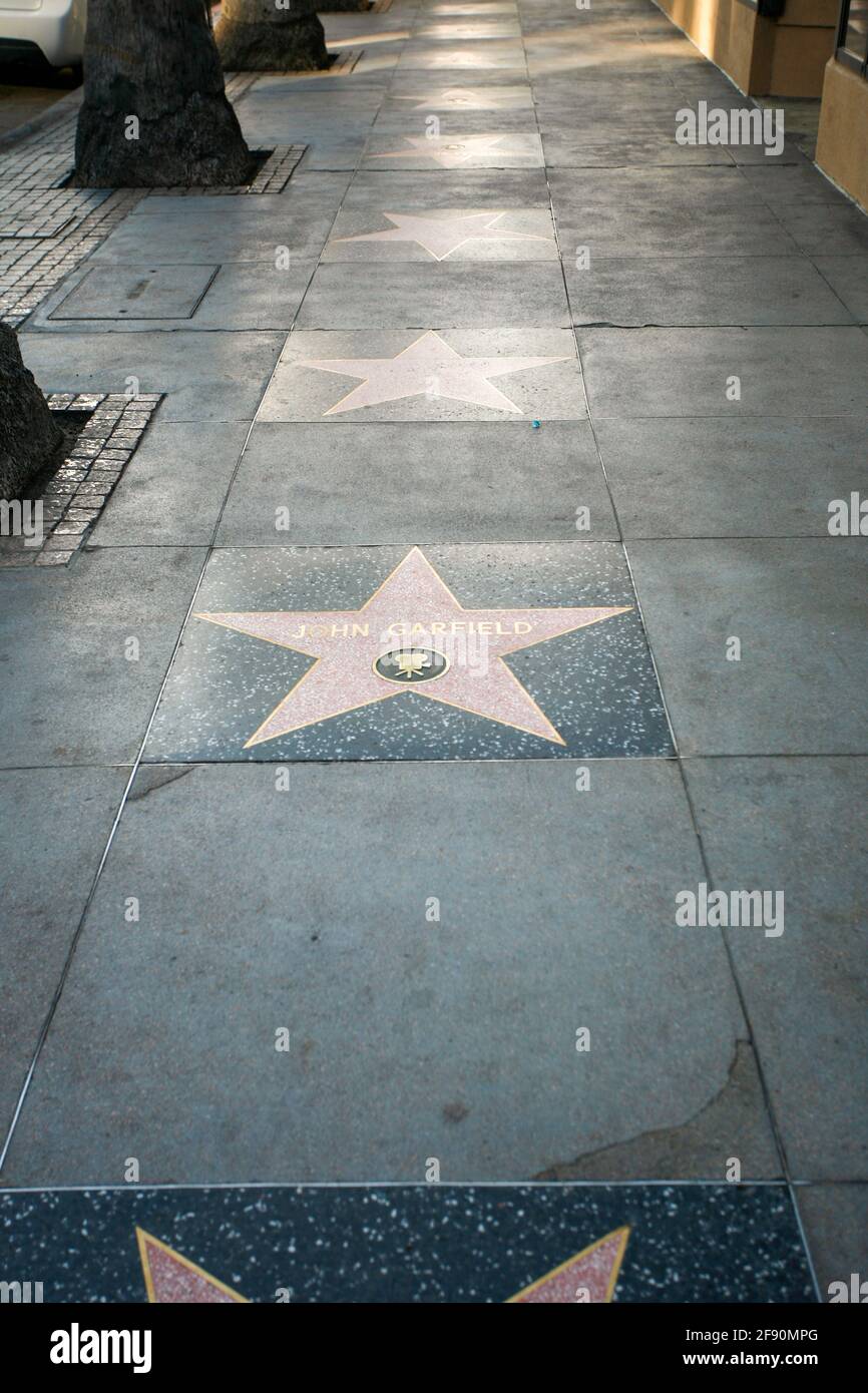 John Garfield Stars sulla Hollywood Walk of Fame, Los Angeles, California, USA Foto Stock