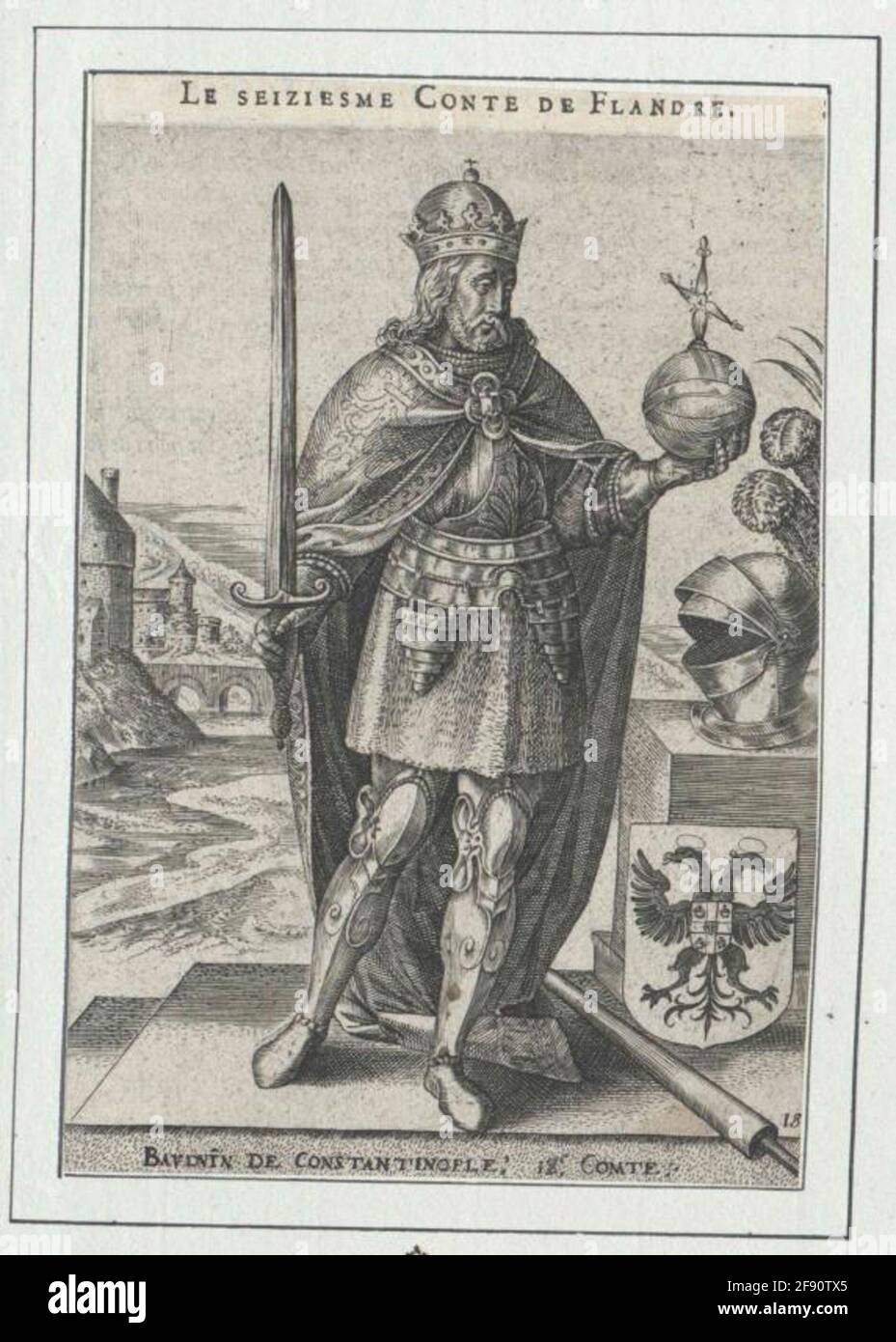 Balduin VI. (IX.), Conte di Haingau e delle Fiandre. Foto Stock