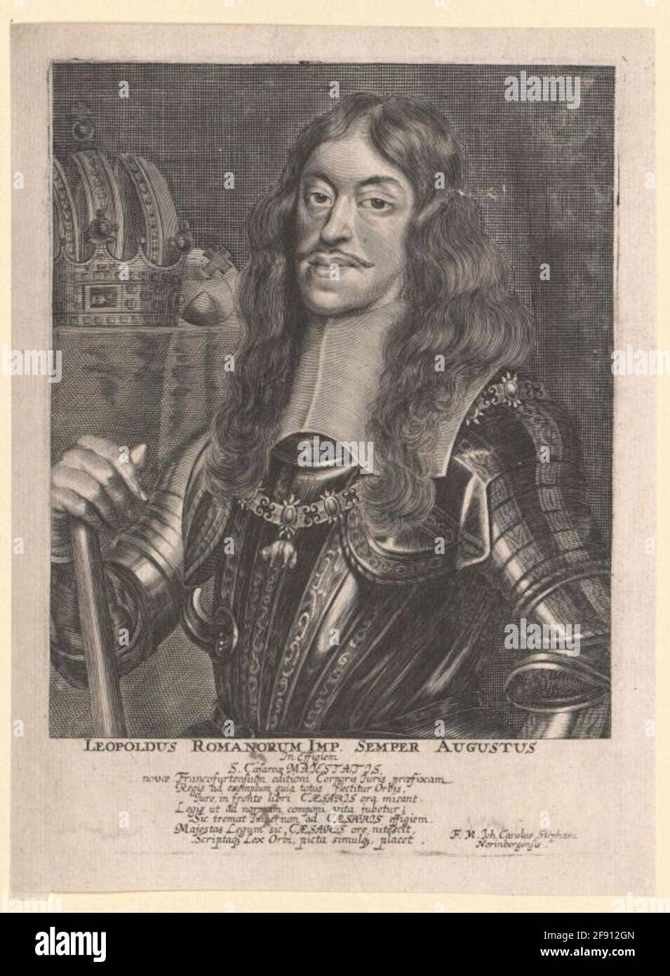 Leopold I., Roman-German Kaiser autore: Stephan, Johann Karldateren: 1667 / 1750Genesi della faccia: Norimberga Foto Stock