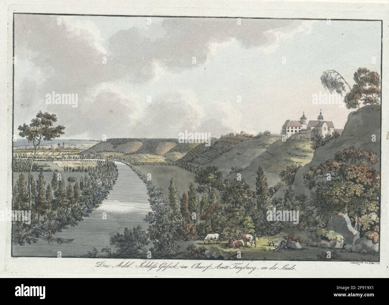 La nobiltà. Castello Goseck nel Churf. Offrivando Freyburg, presso la Saale. Foto Stock