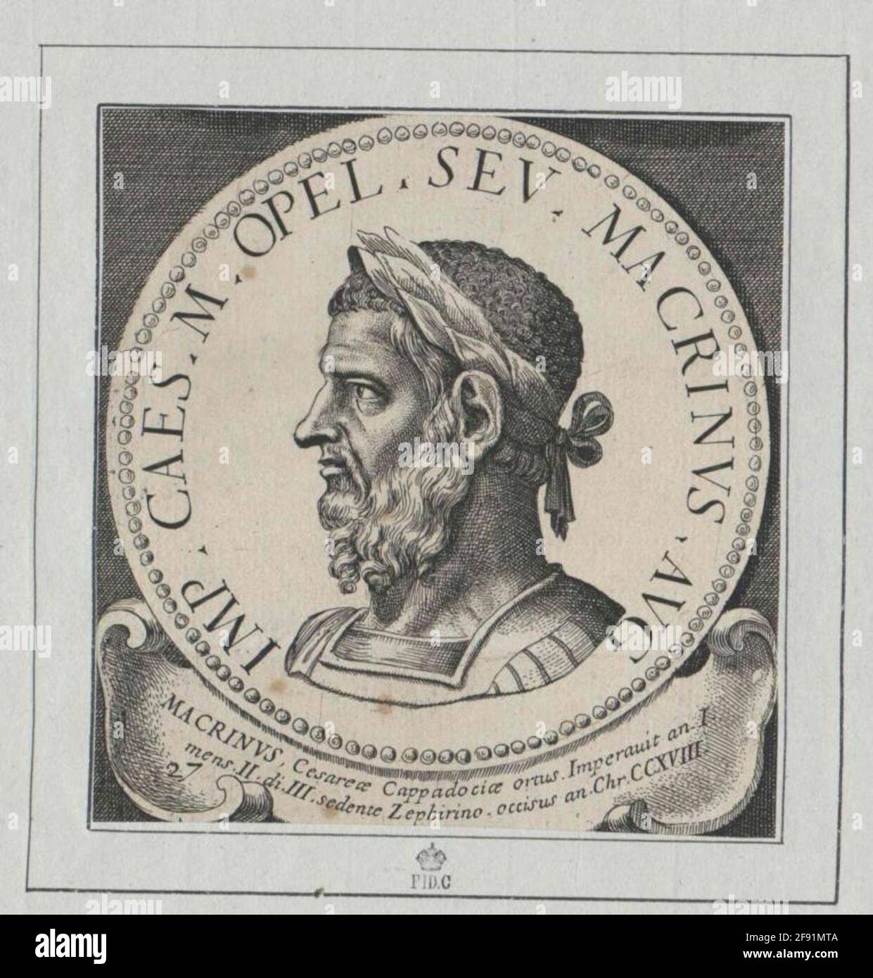 Macrino, imperatore romano. Foto Stock