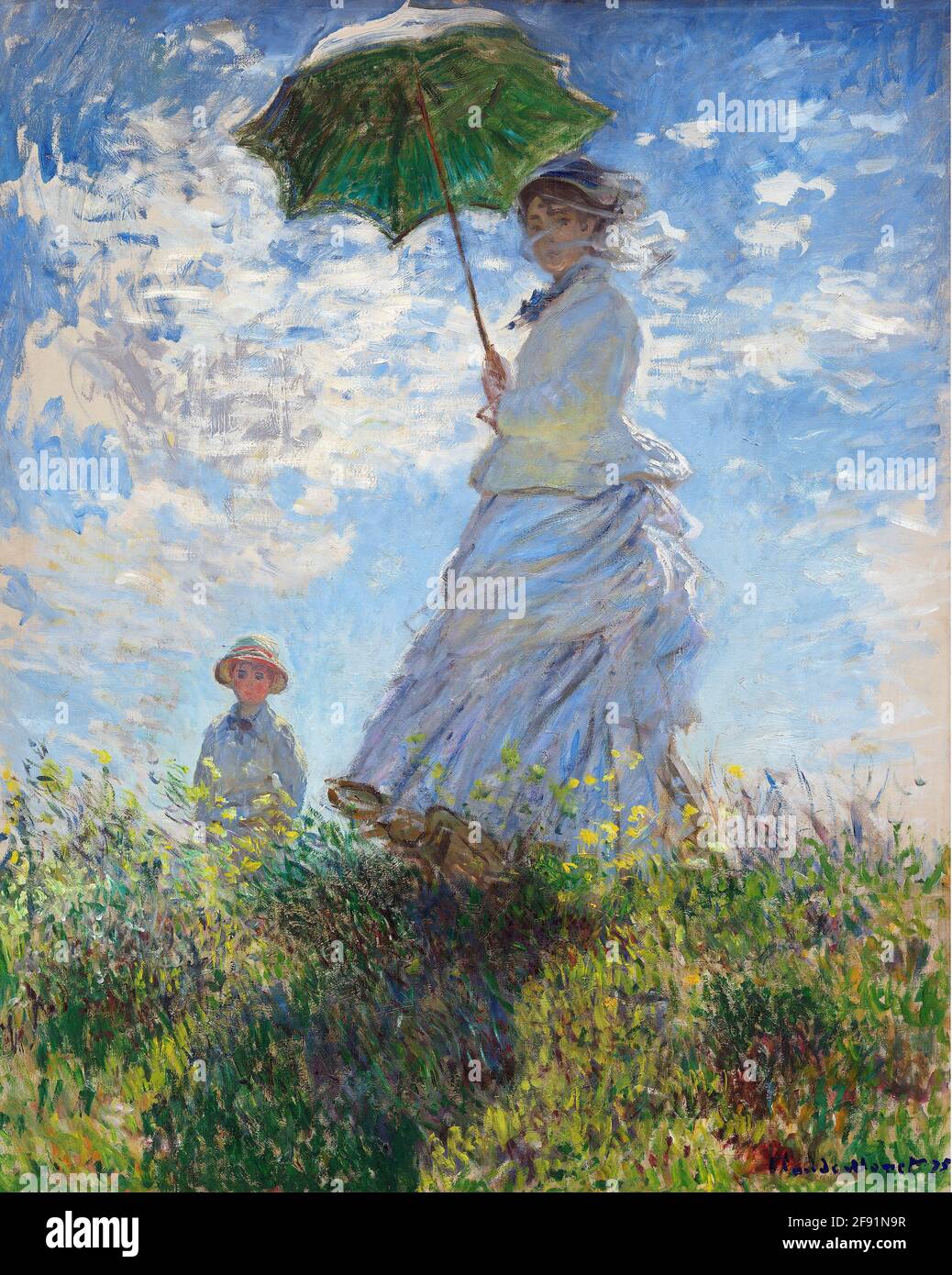 Donna con un Parasol. Claud Monet (1840-1926) Foto Stock