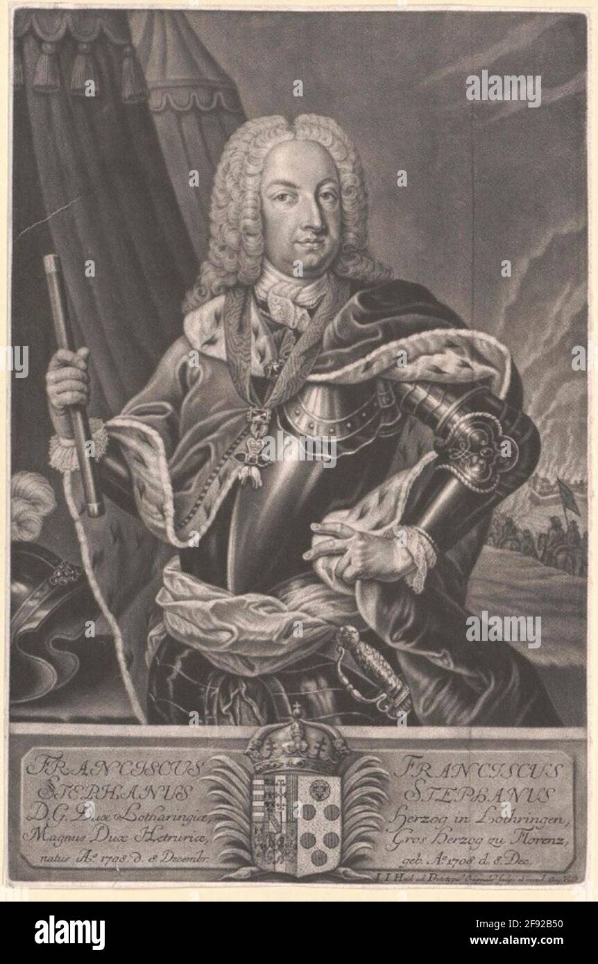 Franz i, imperatore romano-tedesco Schabürgerler: Haid, Johann Jakobleger: Haid, Johann Jacobadierung: 1729 / 170Genesi della faccia: Augusta Foto Stock