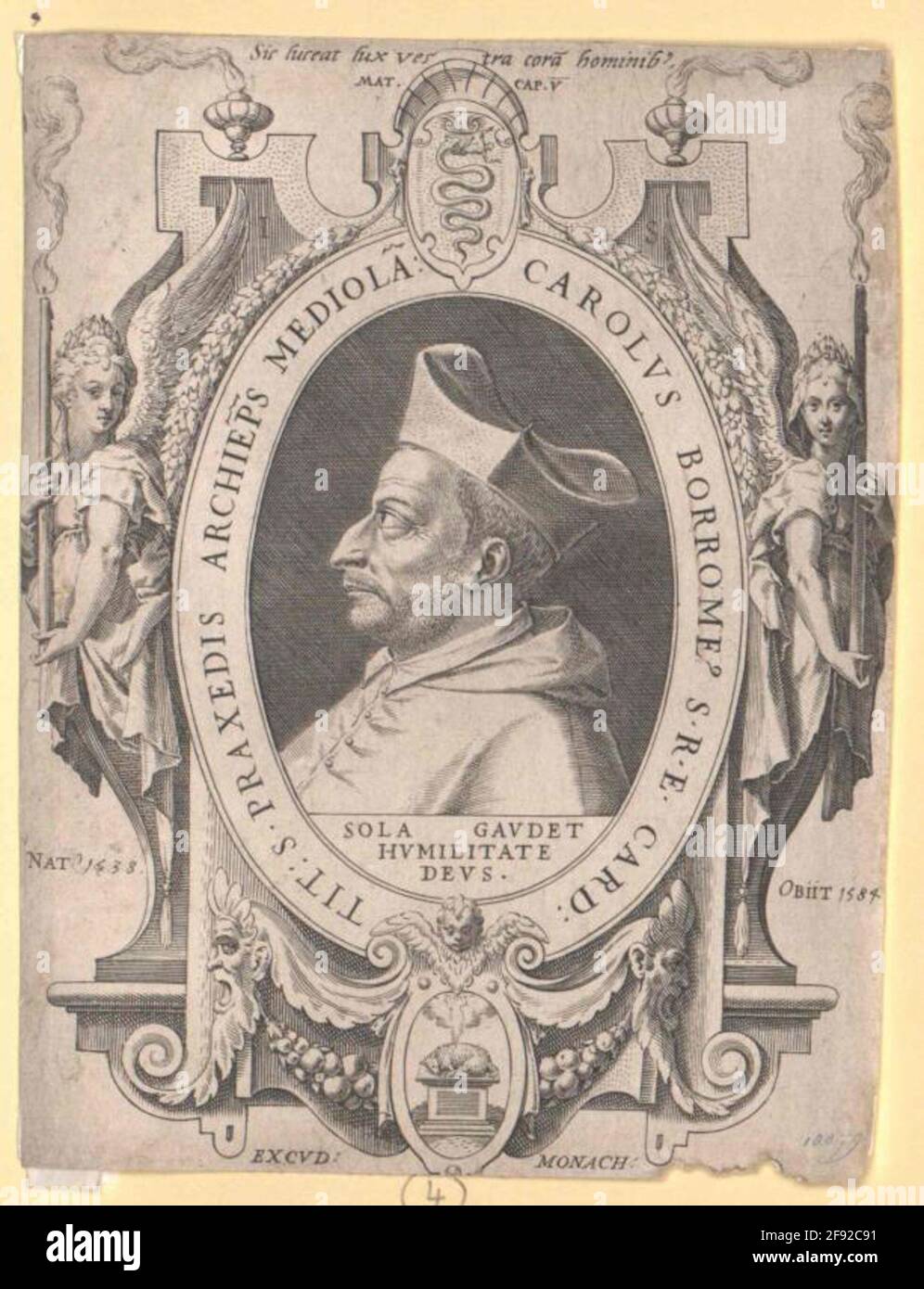 Carlo Borromeo Stecher: Sadeler, Johann (1) Dating: 1584/1600 editore: Monaco di Baviera Foto Stock