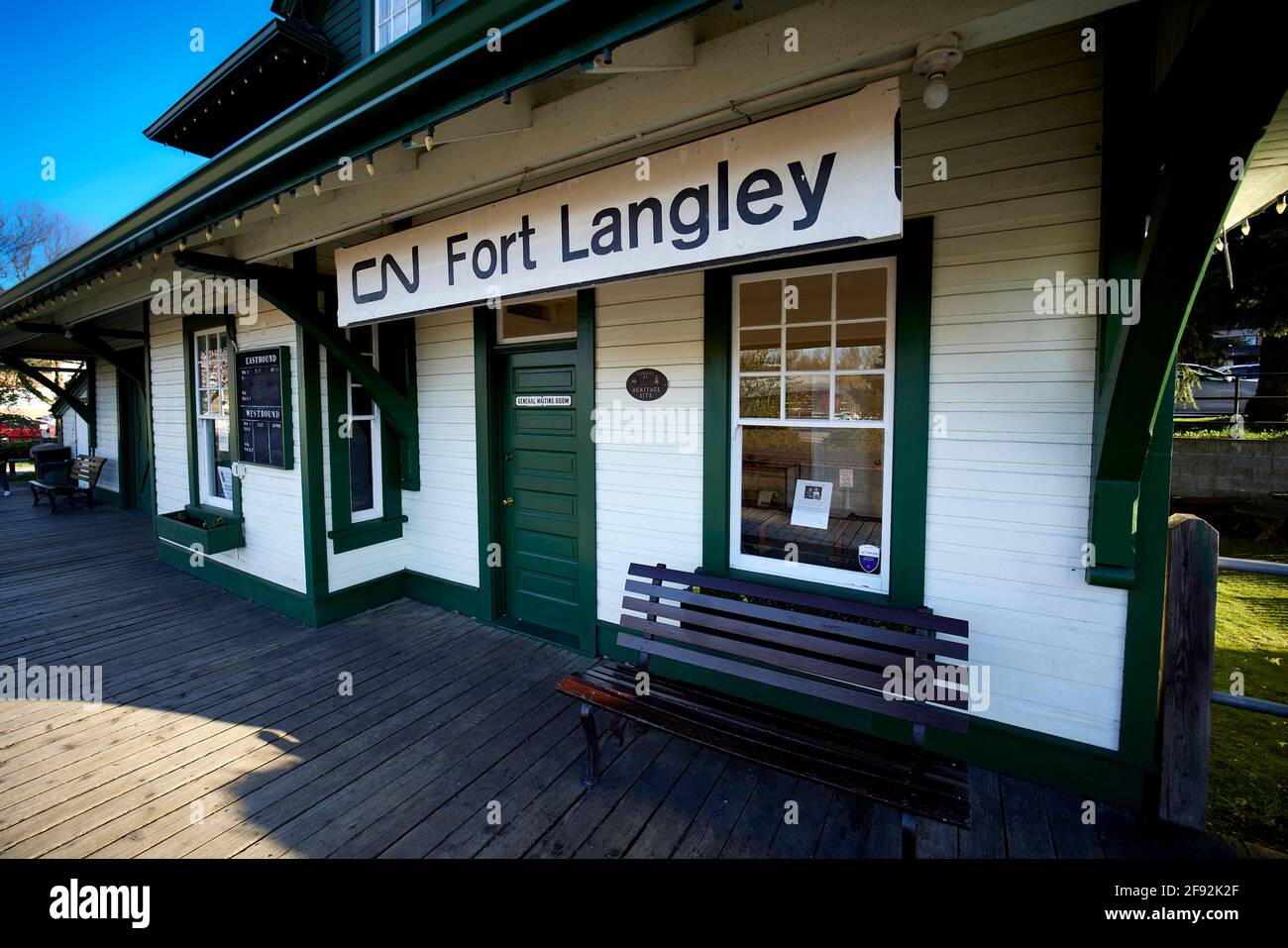 Stazione storica di Fort Langley CN Foto Stock