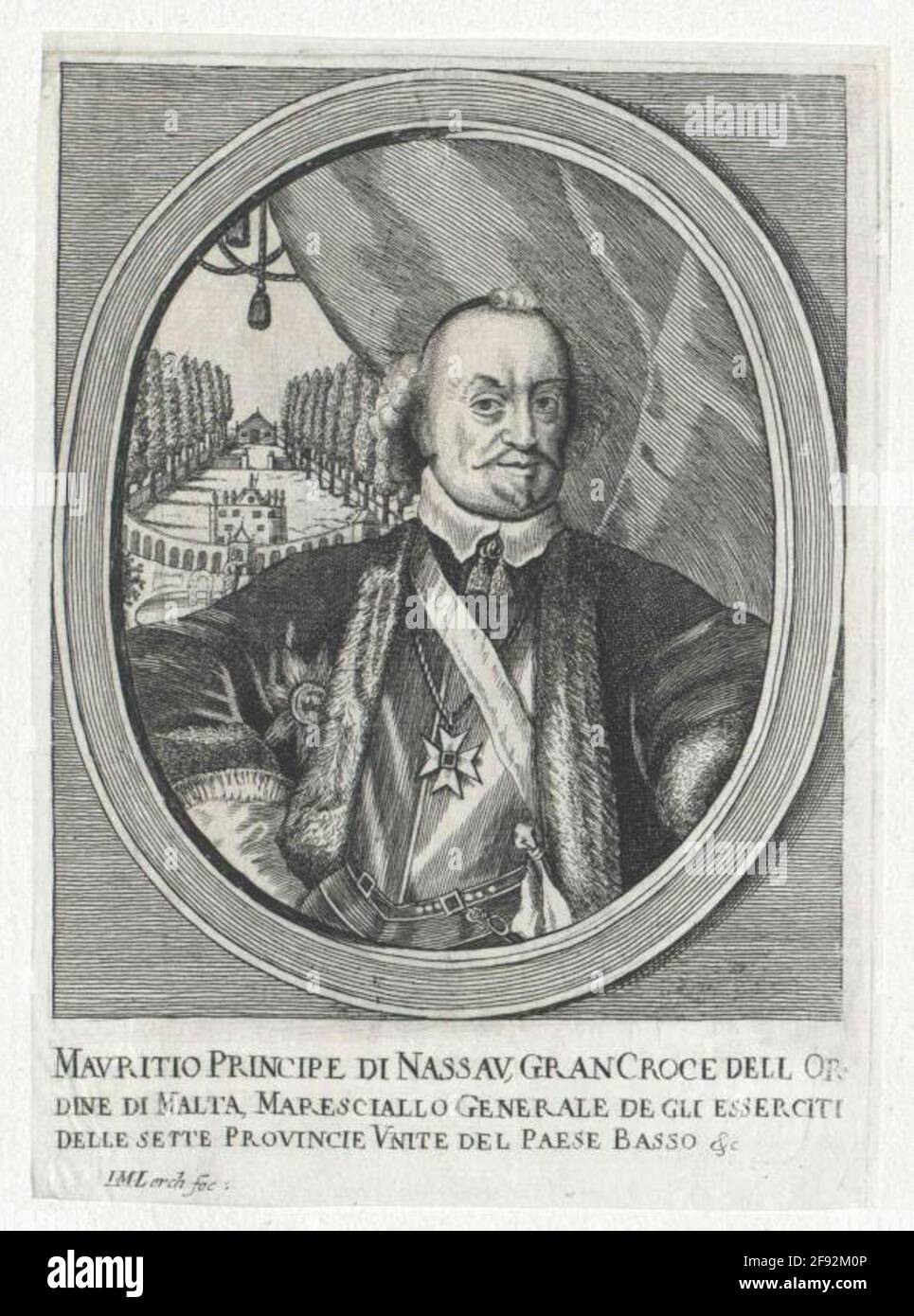 Johann Moritz, principe di Nassau-Siegen Stecher: Lerch, Johann Martin Foto Stock