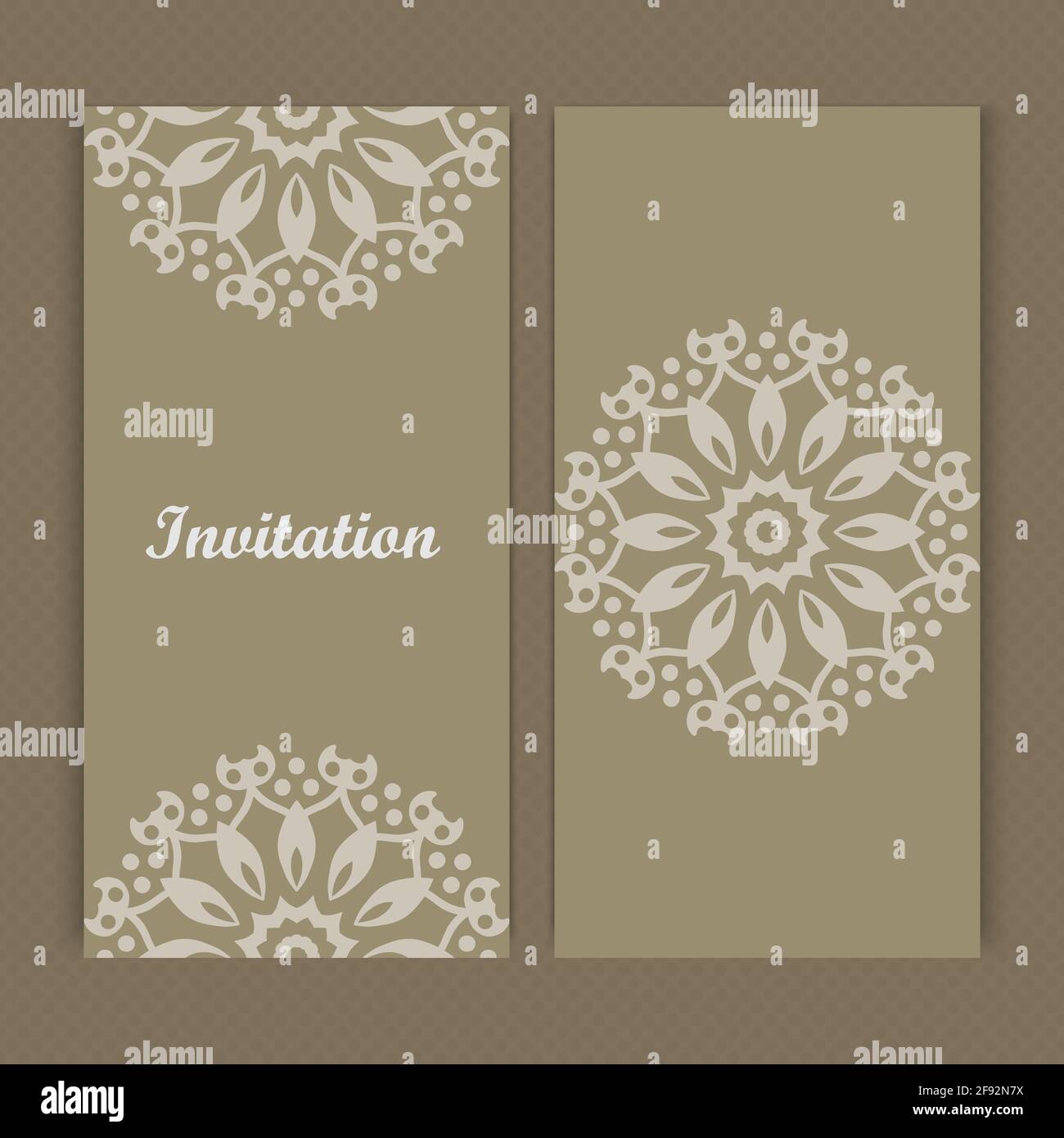 Scheda di invito Mandala design.Floral modello di scheda design.ornate scheda di invito. Illustrazione Vettoriale