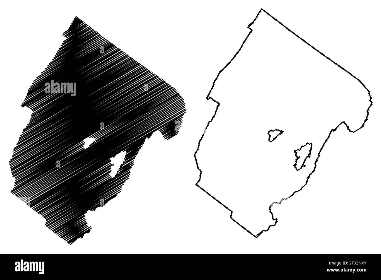 Rockbridge County, Commonwealth of Virginia (Stati Uniti, Stati Uniti d'America, Stati Uniti, Stati Uniti, Stati Uniti) mappa vettoriale illustrazione, schizzo scrimolo Rockbridge Illustrazione Vettoriale