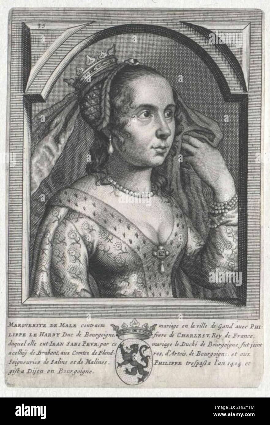 Margarete II, Contessa delle Fiandre. Foto Stock