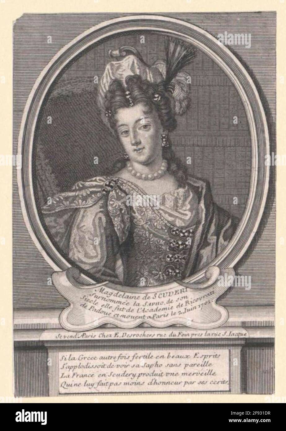 Scudéry, Madeleine l'amante: Desrochres, Ensiennings, Ensienteen incarico: 1701/1741 RESPECTSOR: PARK Foto Stock