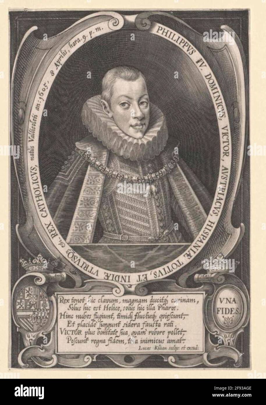 Filippo IV, Re di Spagna Stecher: Kilian, Lucasverler: Kilian, Lucas Foto Stock
