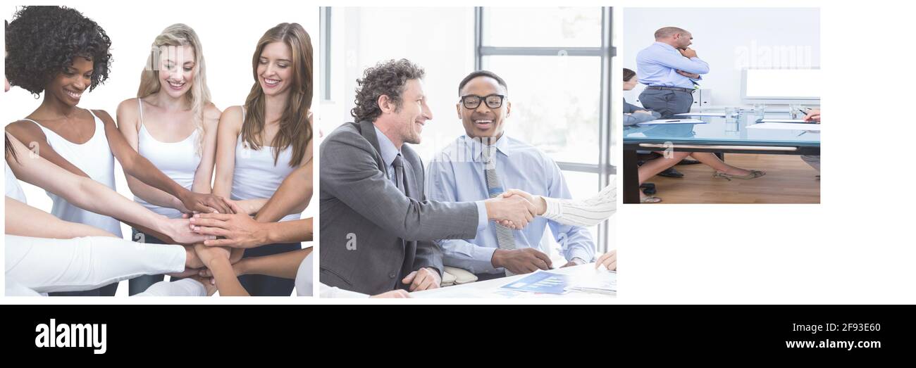 Diversi gruppi di uomini d'affari che lavorano in ufficio creativo Foto Stock