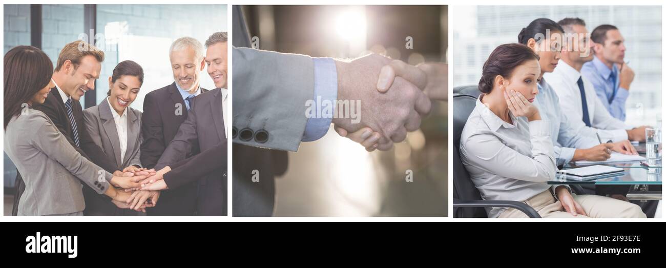 La gente di affari di discutere in una sala riunioni presso il creative office Foto Stock