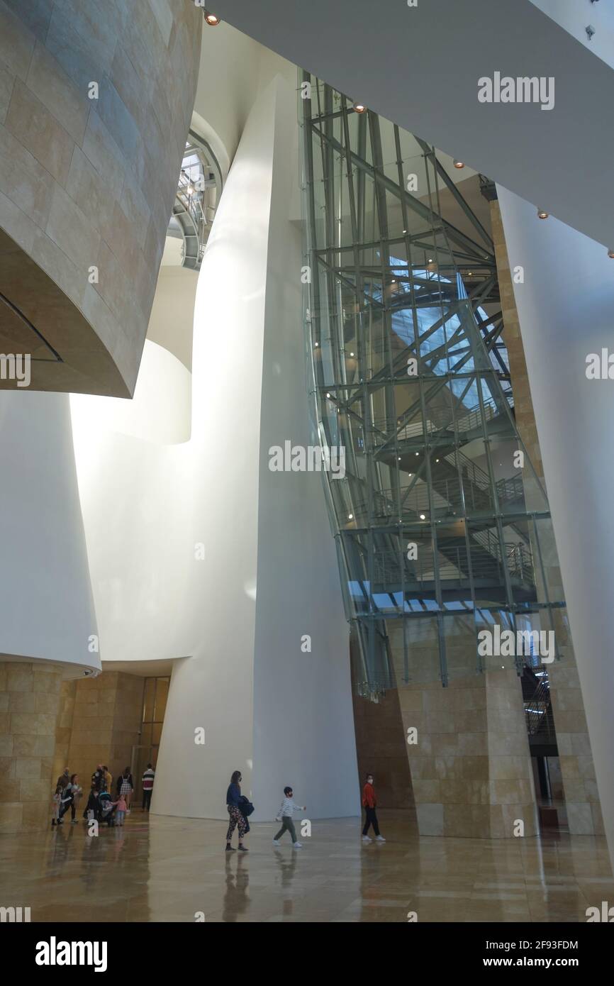 Bilbao, Spagna - interno del Museo d'Arte Guggenheim Foto Stock