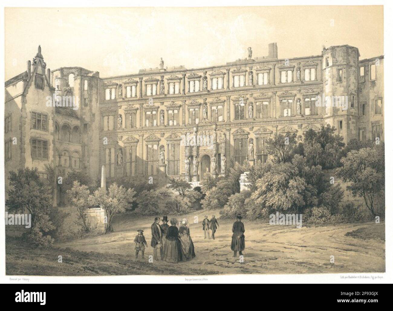 Palais d'Othon au Château d'Heidelberg. L'otto-Heinrichsbau nel castello di Heidelberg. Foto Stock