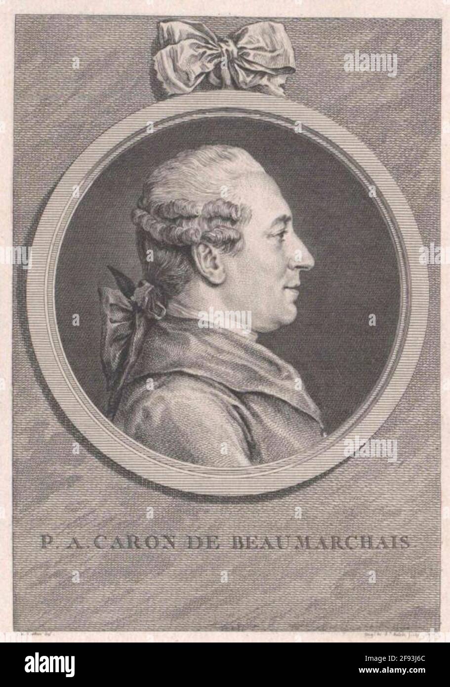 Beaumarchais, Pierre Augustin de Radierer: Saint-Aubin, Augustine Defakischer Ststtehungsort: Parigi Foto Stock