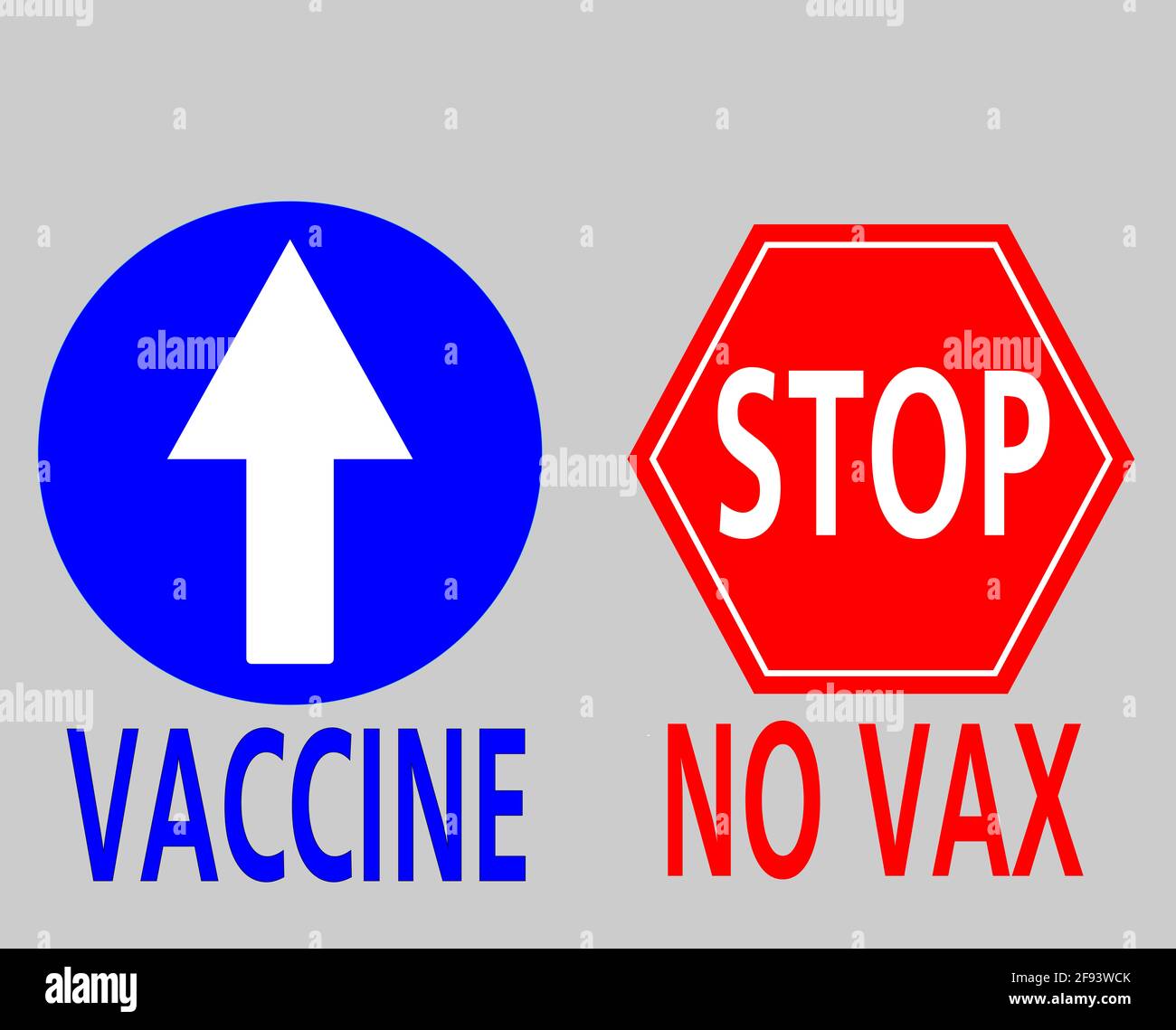 vaccino contro no-vax. concetto per la pandemia di covid19, la desease del coronavirus Foto Stock